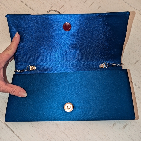 New Blue Clutch or  Crossbody - Picture 2 of 10